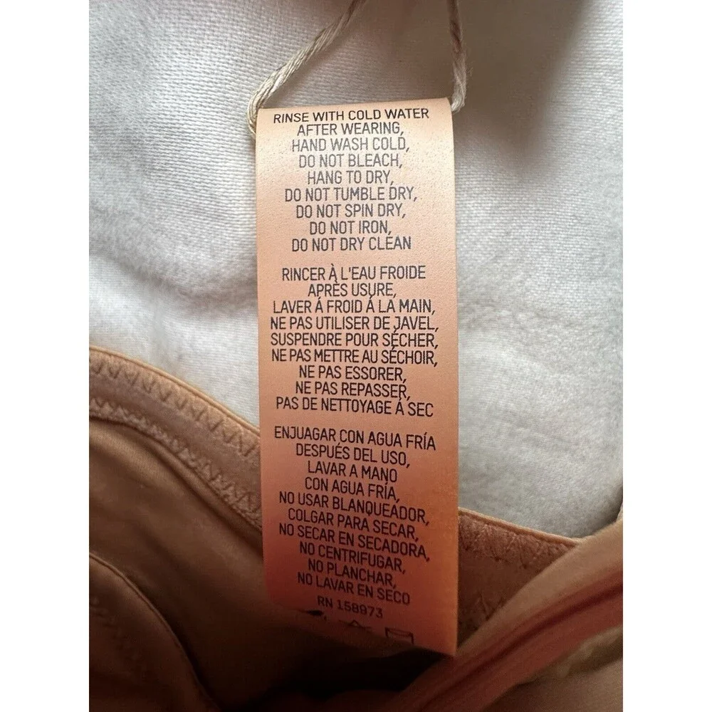 SKIMS Recycled‎ Swim Long Sleeve Bikini Top Ochre Women's SIZE 4X NWT